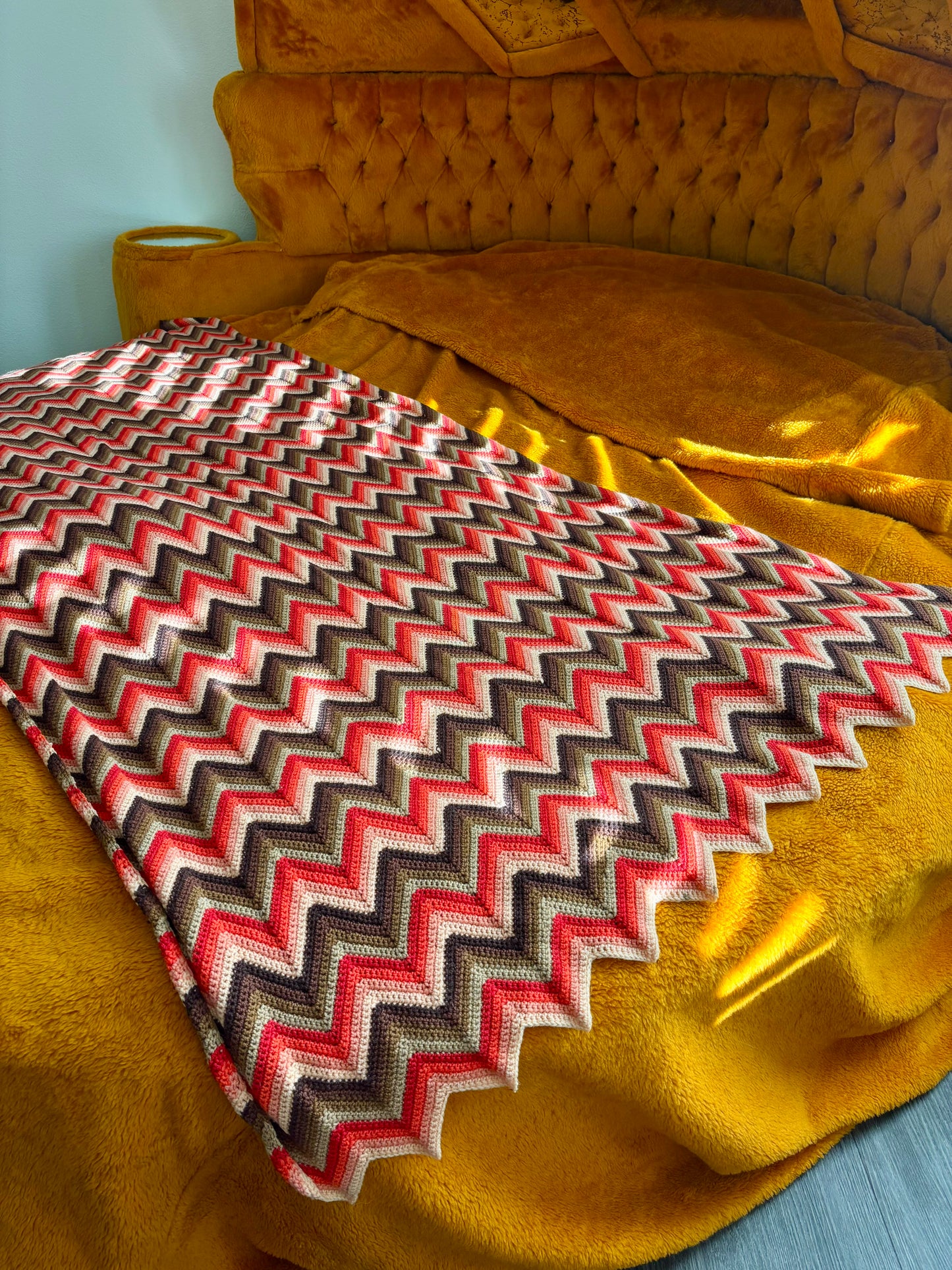Red/Brown Chevron Blanket