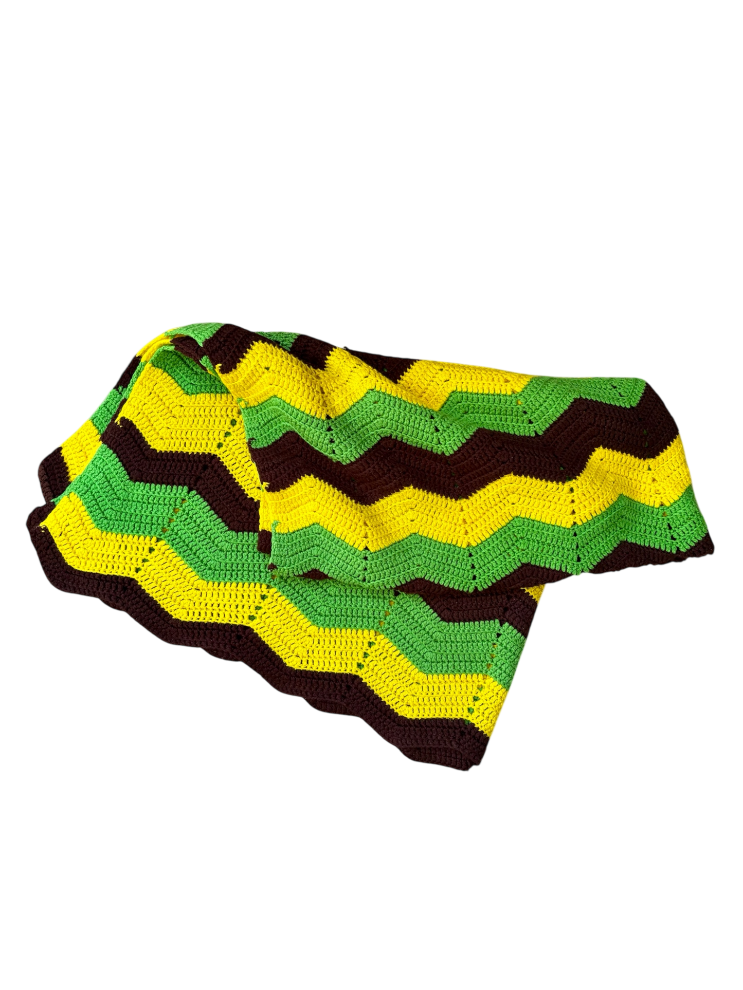 Green/Yellow/Dark Brown Blanket