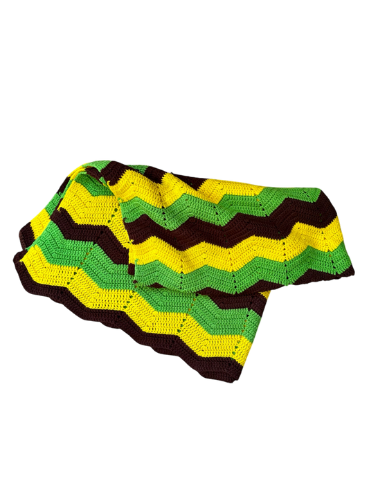 Green/Yellow/Dark Brown Blanket