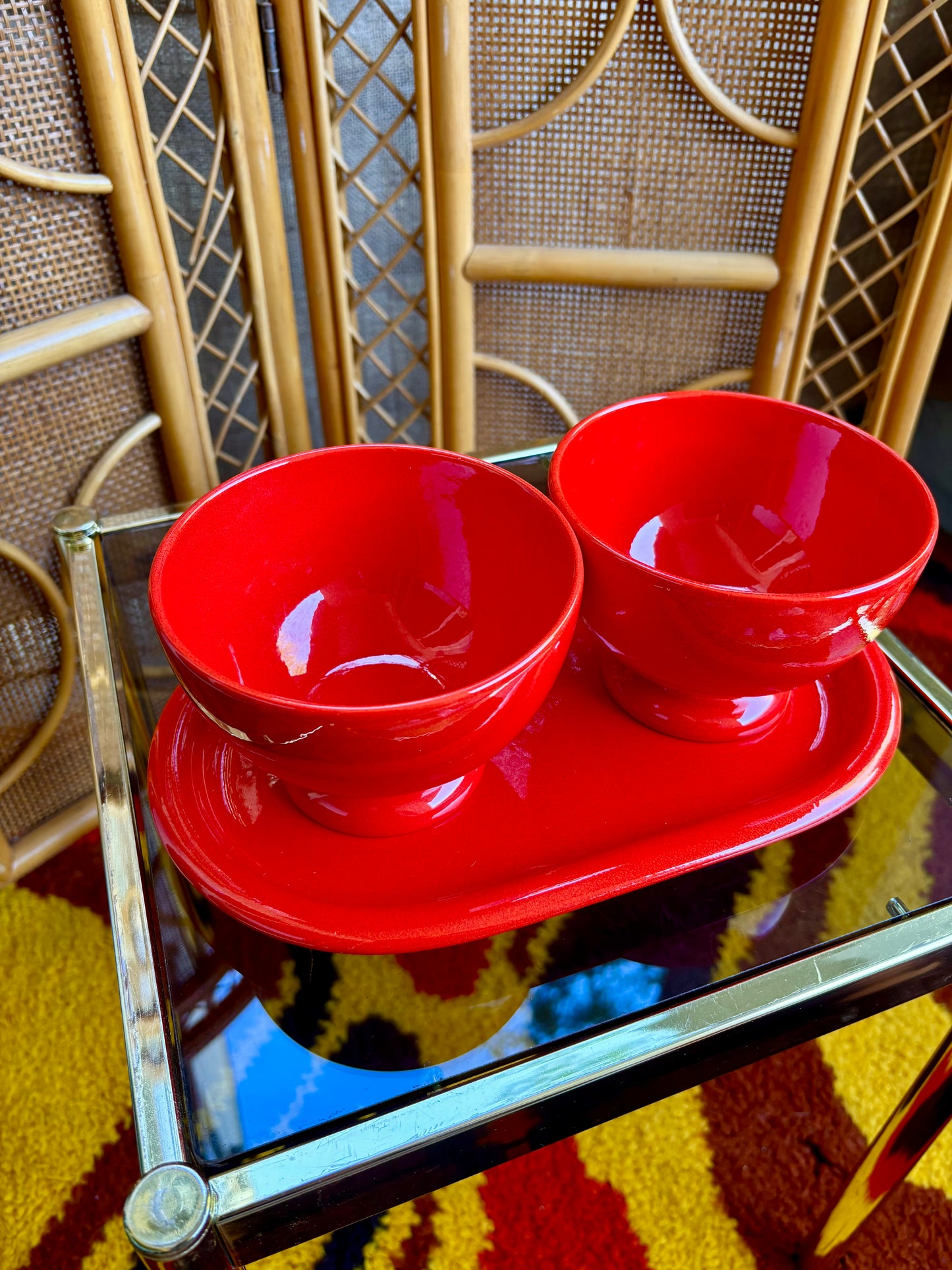 Mid Century Bowls & Tray