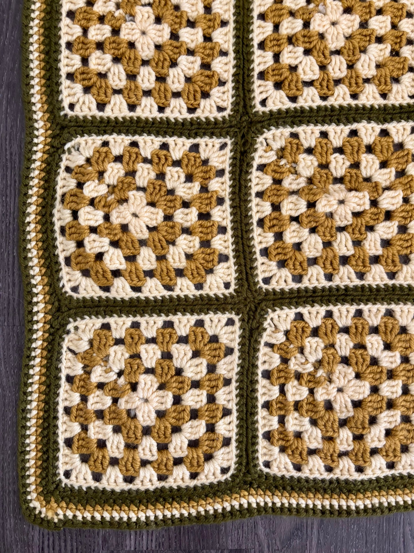 Green/Yellow Granny Square Throw