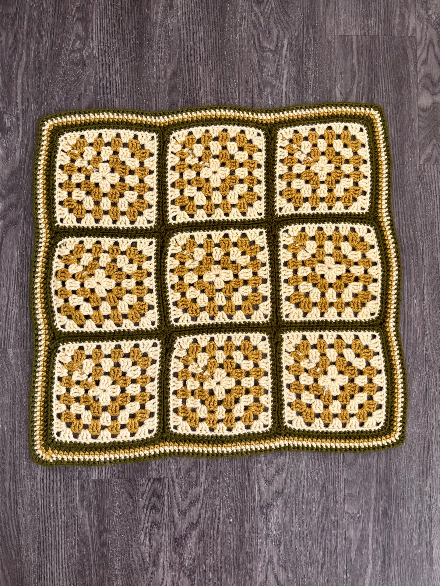 Green/Yellow Granny Square Throw