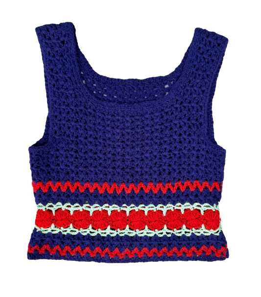 70’s Blue Crochet Top