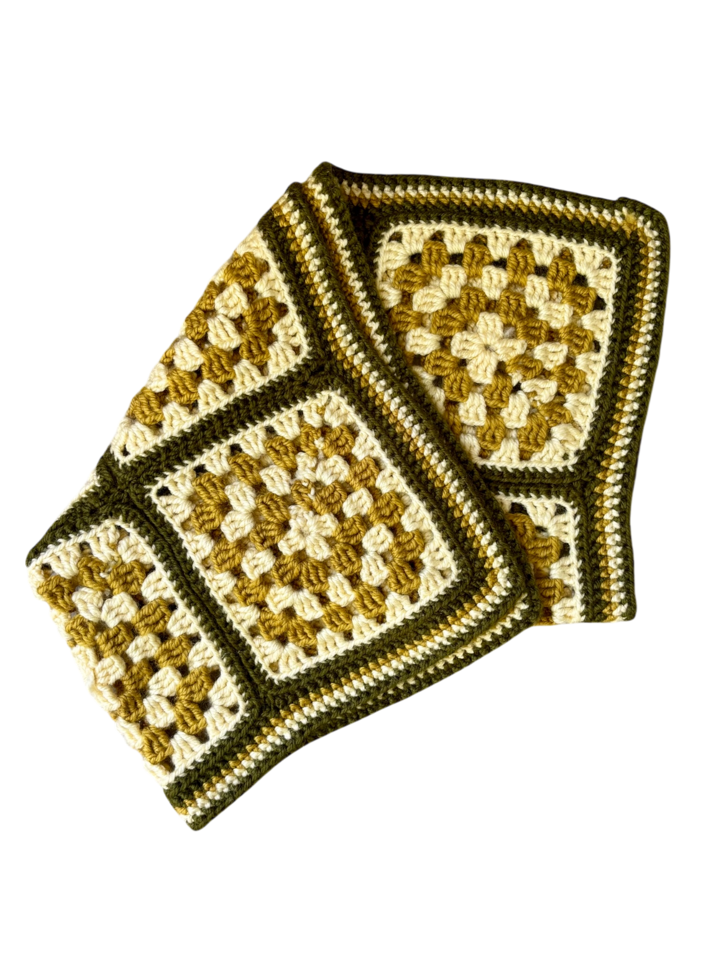 Green/Yellow Granny Square Throw