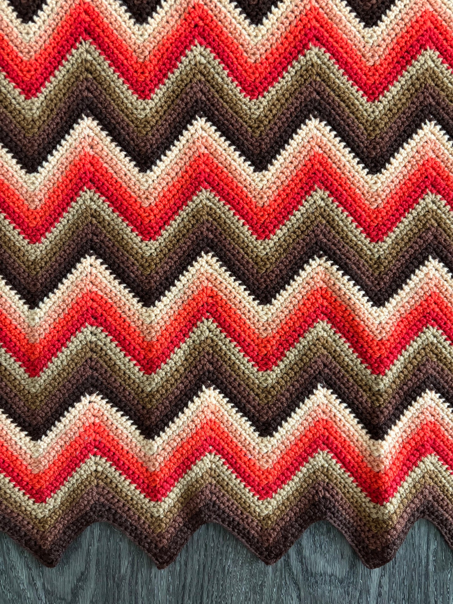 Red/Brown Chevron Blanket