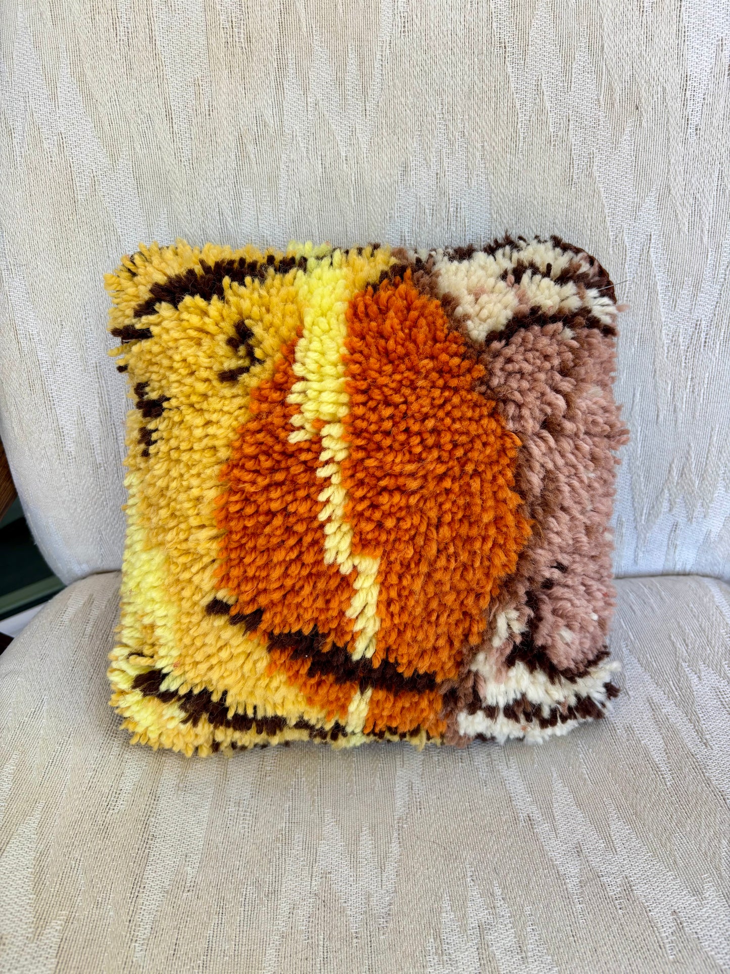 70’s Abstract Latch Hook Pillow