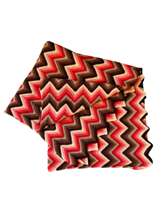 Red/Brown Chevron Blanket