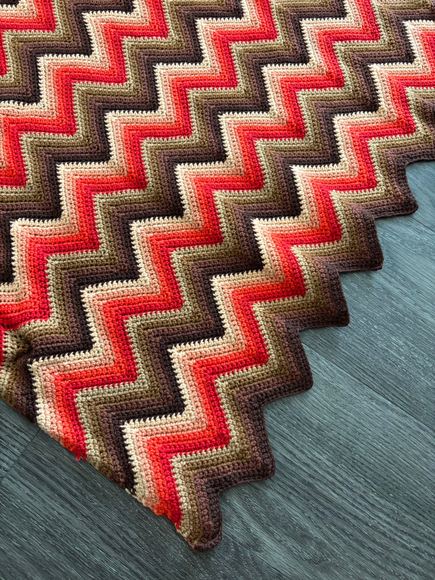 Red/Brown Chevron Blanket