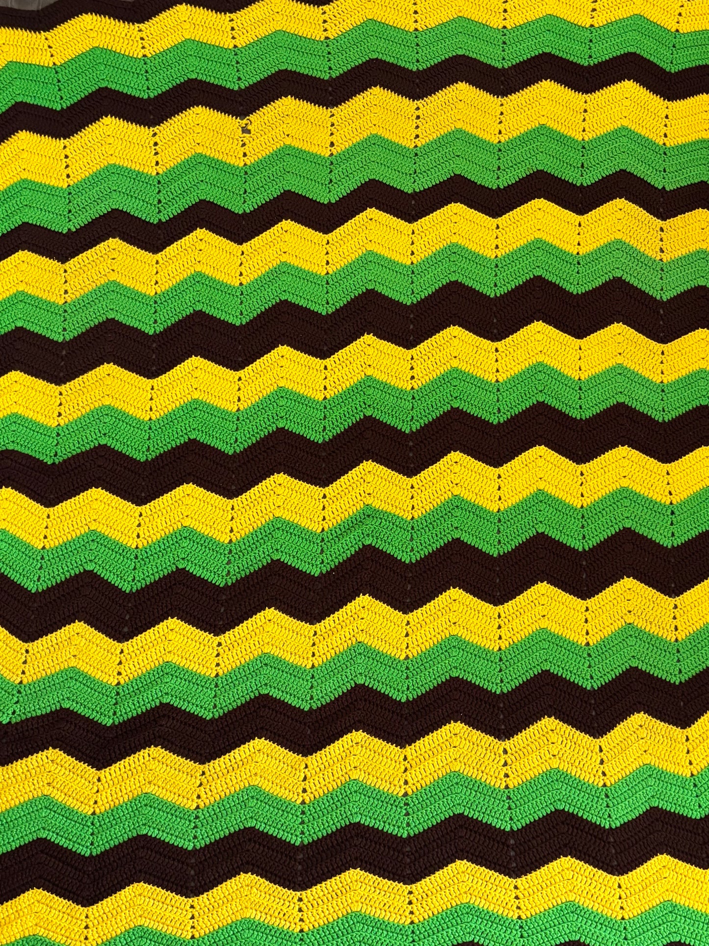 Green/Yellow/Dark Brown Blanket