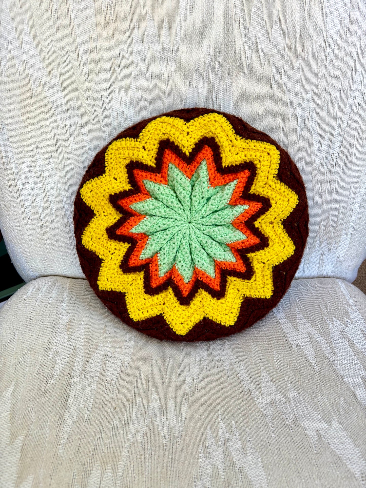 70’s Reversible Circle Pillow