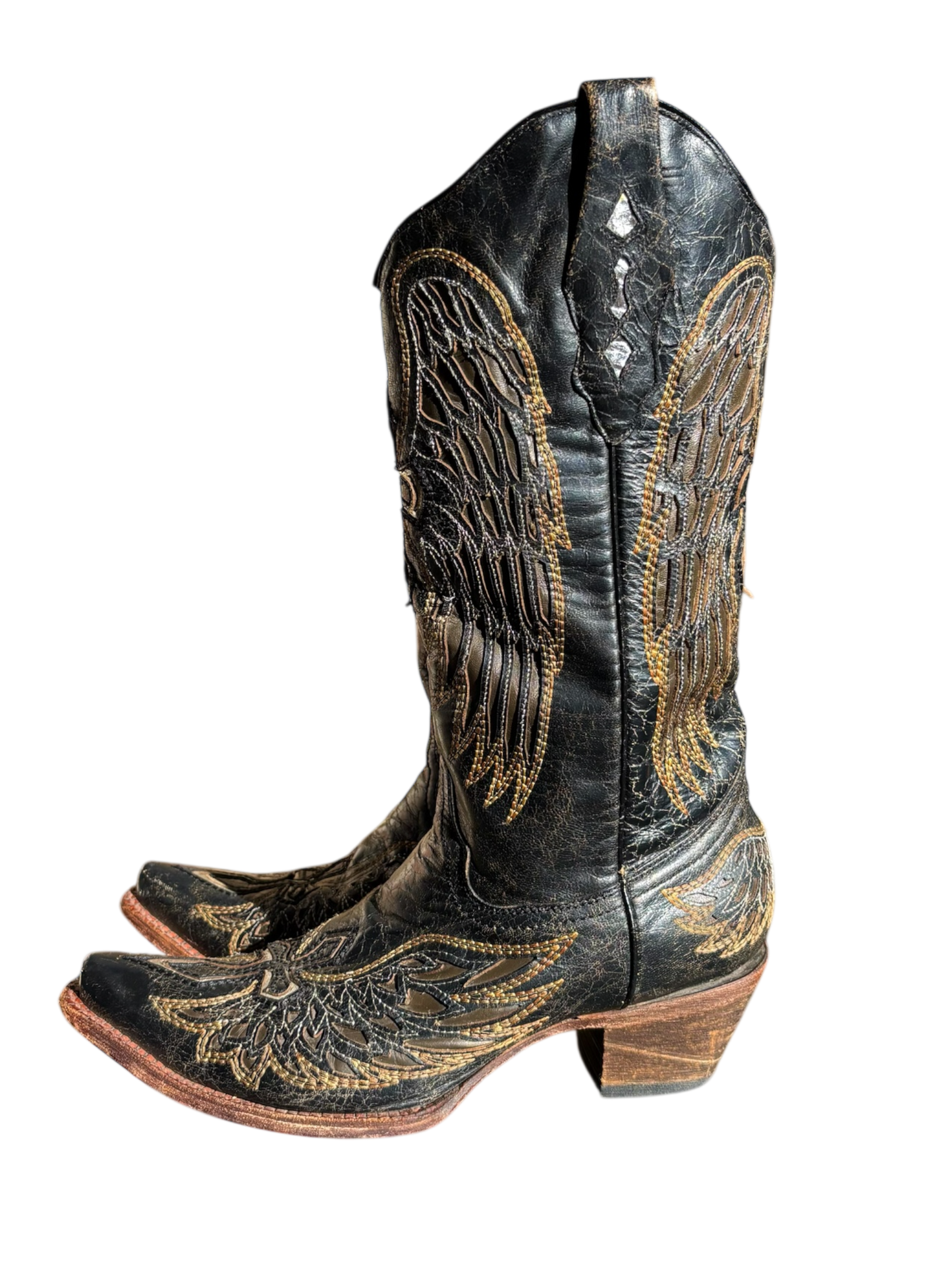 Size 9.5 Angel Wing Cowgirl Boots