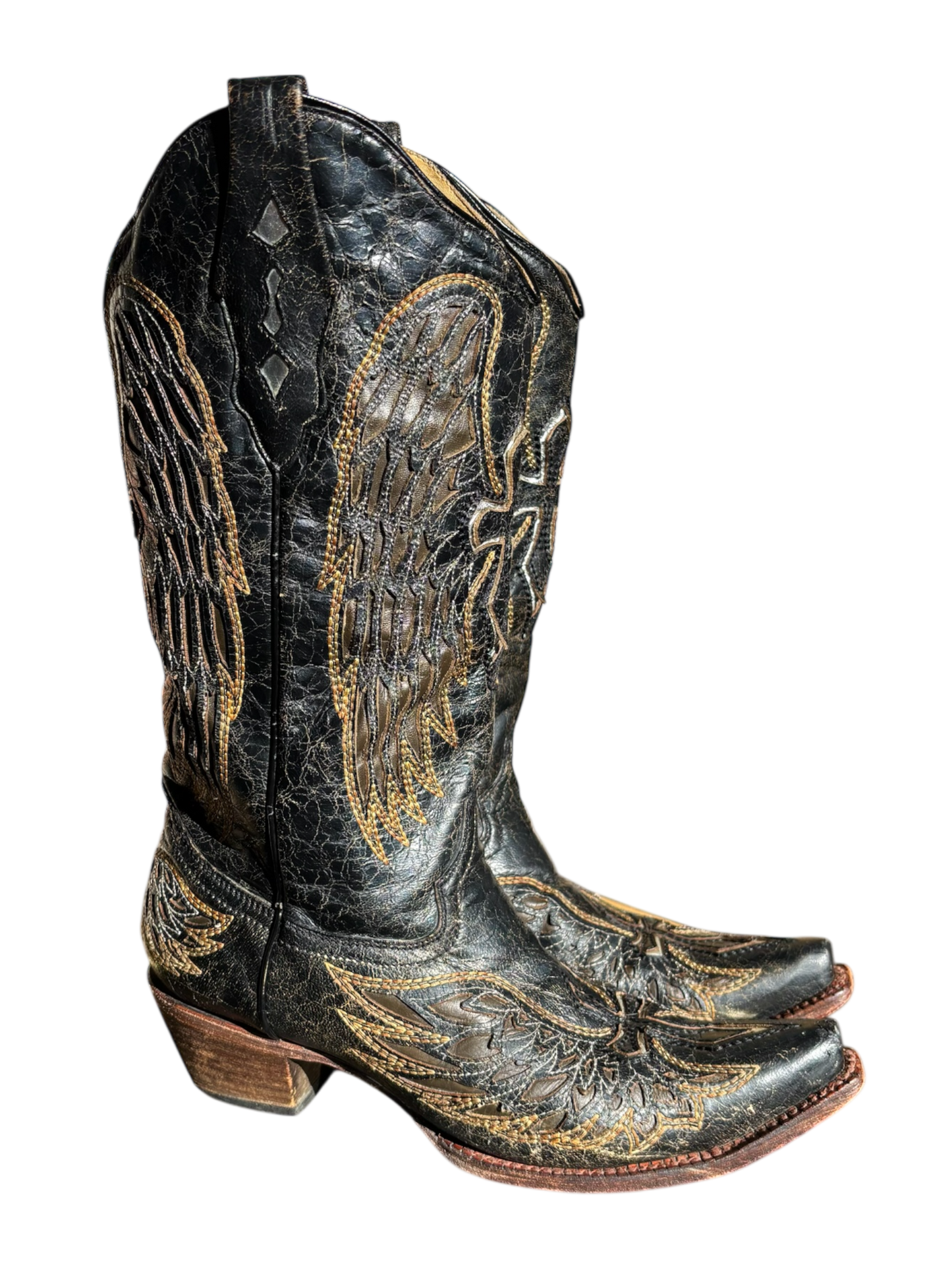 Size 9.5 Angel Wing Cowgirl Boots
