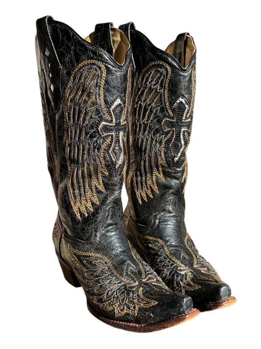 Size 9.5 Angel Wing Cowgirl Boots